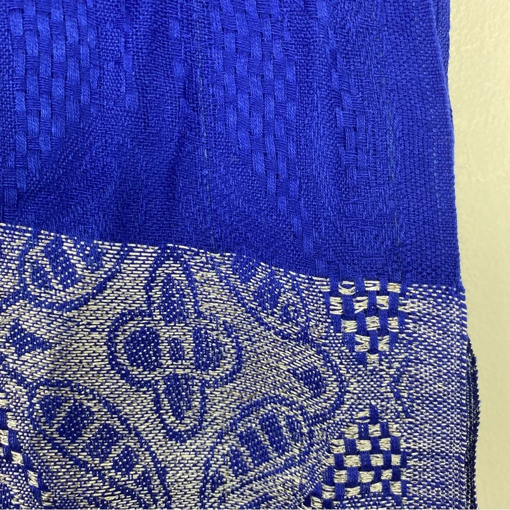 Collection Eighteen Blue Sapphire Lace Paisley Scarf